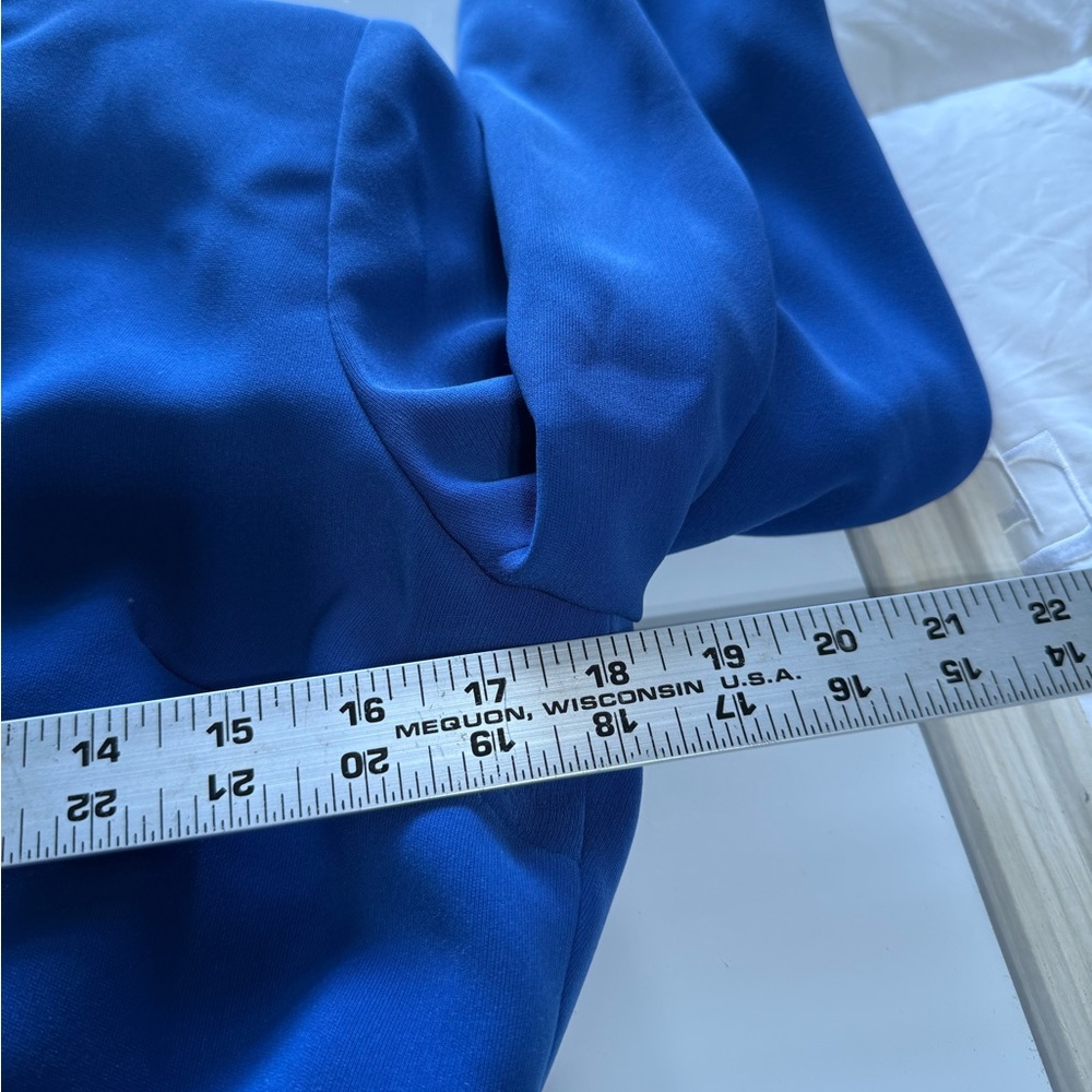 Kasper Cobalt Blue Peplum Button-Front Midi Dress – Belted – Size 8 - Picture 7 of 11